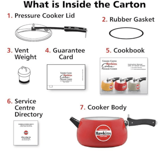 Hawkins Contura 5 Litre Aluminium Inner Lid Pressure Cooker, Ceramic Coated Handi Cooker, Tomato Red (Ctr50), 5 Liter - Image 4
